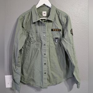 Vans Utility Military Button Down Shirt 100% Cotton Size XL